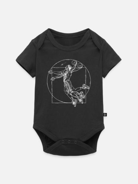 Da Vinci Vitruvian homme basket-ball pour le sport - Body à manches courtes Premium Bébé - noir