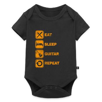 Mangez le sommeil Répétez la guitare Répétez l'idée du cadeau - Body à manches courtes Premium Bébé - noir - Devant
