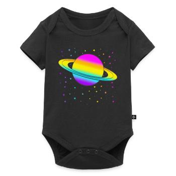 Saturn - Baby Premium Kurzarmbody - Schwarz - Vorne