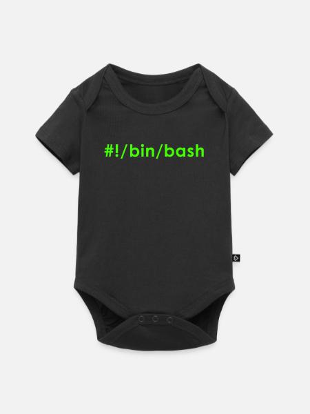 Unix Linux Bash - Baby Premium Kurzarmbody - Schwarz