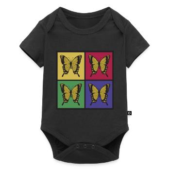 Butterflies pop art - Baby Premium short-sleeve bodysuit - black - Front