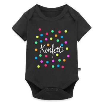 Konfetti - Baby Premium Kurzarmbody - Schwarz - Vorne