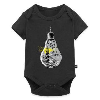 Inspirational Zitat der Bibel Seien Sie ein Licht für alle - Baby Premium Kurzarmbody - Schwarz - Vorne