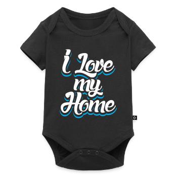 J'aime ma maison Grande maison de motivation J'aime - Body à manches courtes Premium Bébé - noir - Devant