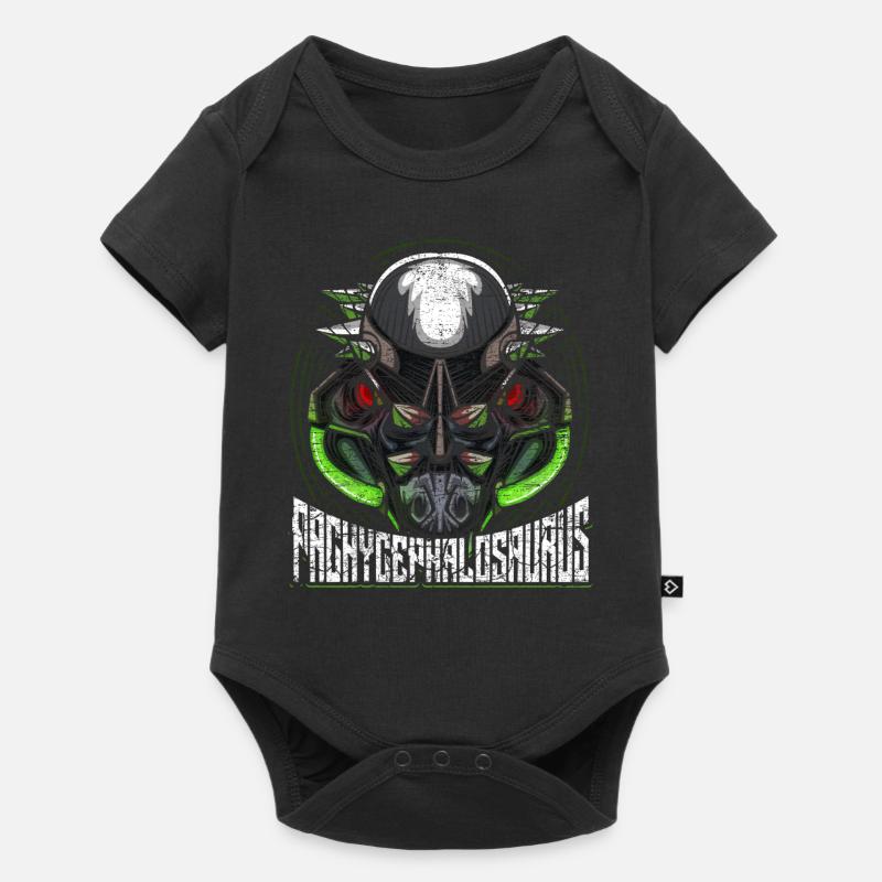 Roboter Dino - Baby Premium Kurzarmbody - Schwarz
