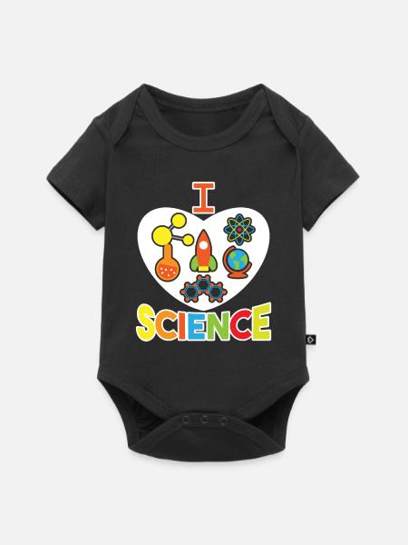 Ich liebe Wissenschaft - Baby Premium Kurzarmbody - Schwarz