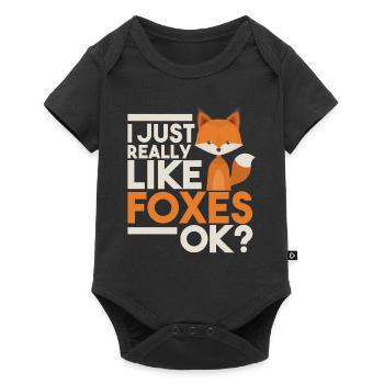J'aime vraiment les renards Ok TShirt - Body à manches courtes Premium Bébé - noir - Devant