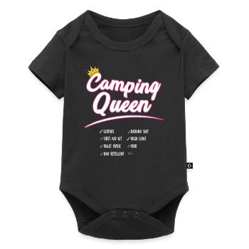 Camping funny Shirt - camping queen outdoor nature - Baby Premium short-sleeve bodysuit - black - Front