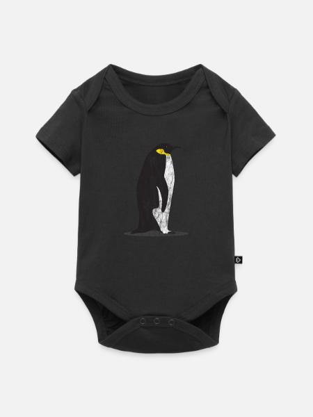 Tiere Pinguin - Baby Premium Kurzarmbody - Schwarz
