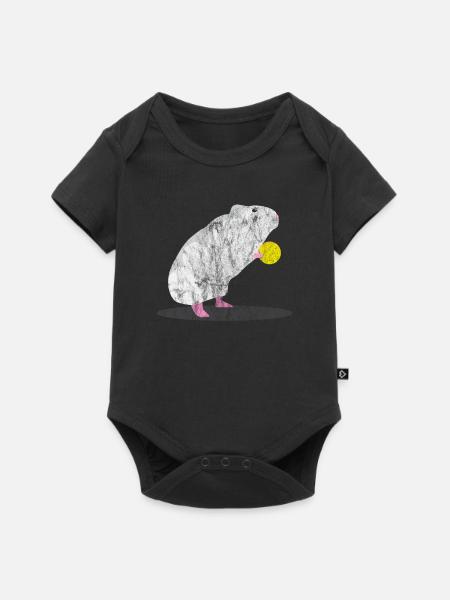 Tiere Ratte und Käse - Baby Premium Kurzarmbody - Schwarz