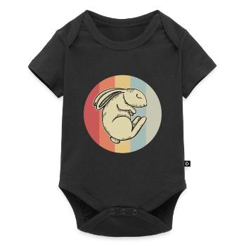Bunny rabbit retro vintage gift - Baby Premium short-sleeve bodysuit - black - Front