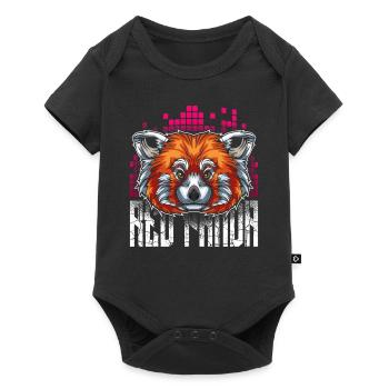 Panda rouge - Body à manches courtes Premium Bébé - noir - Devant