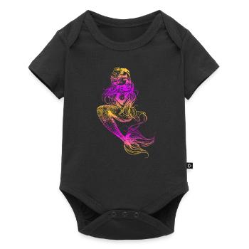 Meerjungfrau Seejungfrau Nixe Märchen - Baby Premium Kurzarmbody - Schwarz - Vorne
