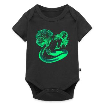 Meerjungfrau Seejungfrau Nixe Märchen - Baby Premium Kurzarmbody - Schwarz - Vorne