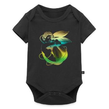 Meerjungfrau Seejungfrau Nixe Märchen - Baby Premium Kurzarmbody - Schwarz - Vorne