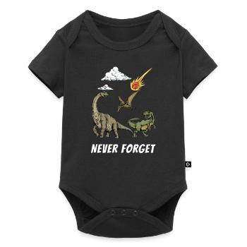 Dino Dinosaurier Steinzeit Fleischfresser T-Rex - Baby Premium Kurzarmbody - Schwarz - Vorne