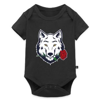 Cadeau de loup-garou blanc rose loup Casanova - Body à manches courtes Premium Bébé - noir - Devant