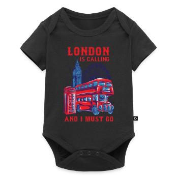 London calling shirt travel vintage England - Baby Premium short-sleeve bodysuit - black - Front