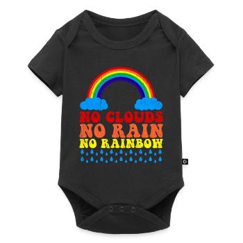 Keine Wolken kein Regen kein Regenbogen Spruch - Baby Premium Kurzarmbody - Schwarz - Vorne