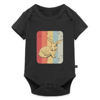 Bunny rabbit retro vintage gift - Baby Premium short-sleeve bodysuit - black - Front