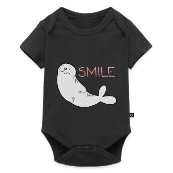 Phoque mignon - Body à manches courtes Premium Bébé - noir - Devant