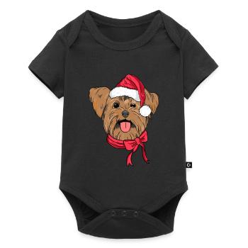 Yorkshire Terrier Xmas Hat Dog Lover Christmas - Baby Premium short-sleeve bodysuit - black - Front