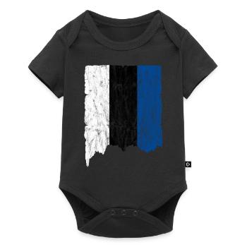 Estland Flagge Vintage Geschenkidee - Baby Premium Kurzarmbody - Schwarz - Vorne