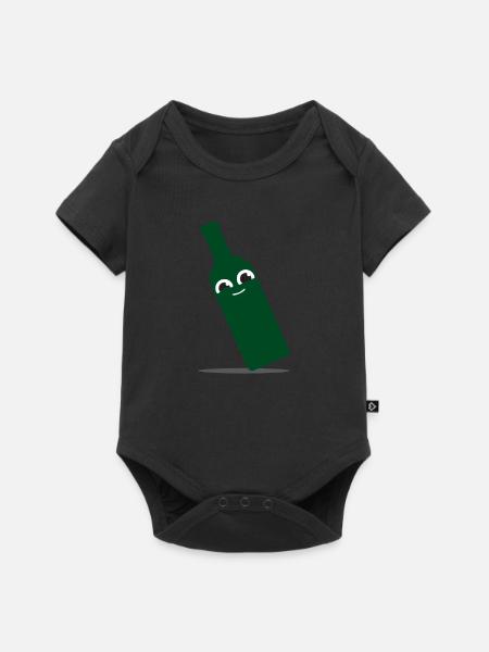 Nette Gegenstände - Flasche - Baby Premium Kurzarmbody - Schwarz