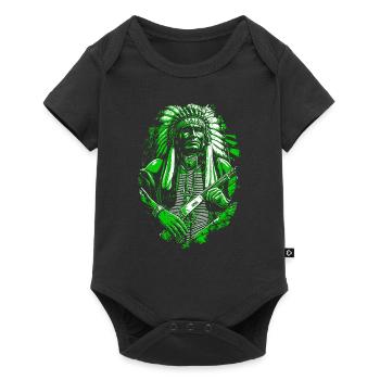 Chef indien amérindien - Body à manches courtes Premium Bébé - noir - Devant