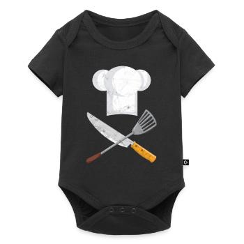 Couteau Chef Chef Chef Couteau Poêle - Body à manches courtes Premium Bébé - noir - Devant