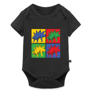 Dinosaurier - Baby Premium Kurzarmbody - Schwarz - Vorne