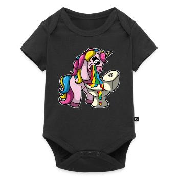 Licorne pukes cadeau arc-en-ciel licorne - Body à manches courtes Premium Bébé - noir - Devant