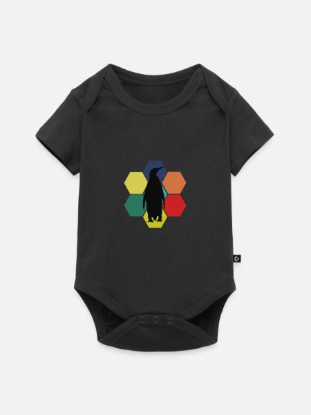 Pinguin Seevogel Südpol - Baby Premium Kurzarmbody - Schwarz