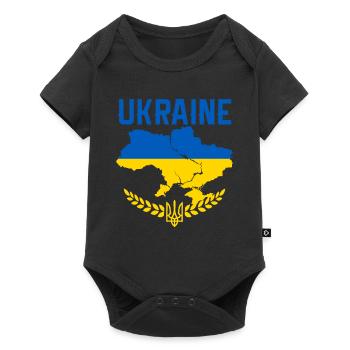 Ukraine | Drapeau | pays - Body à manches courtes Premium Bébé - noir - Devant