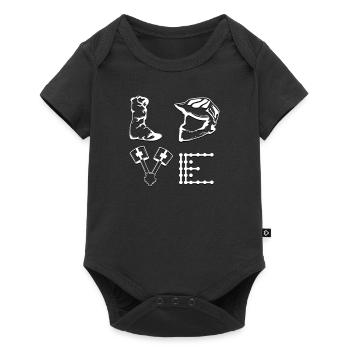Motocross Motorcycle Love Motorcycle Helmet Gift Idea - Baby Premium short-sleeve bodysuit - black - Front