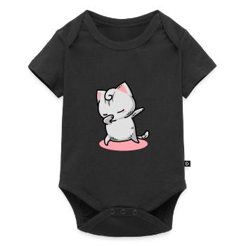 Chat Kawaii Dab - Body à manches courtes Premium Bébé - noir - Devant