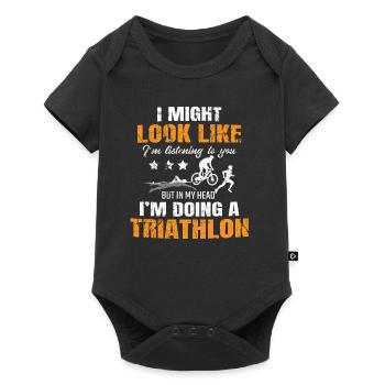 Triathlon triathlete gift - Baby Premium short-sleeve bodysuit - black - Front