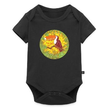 Rainforest tropics environmental protection jungle pelican - Baby Premium short-sleeve bodysuit - black - Front