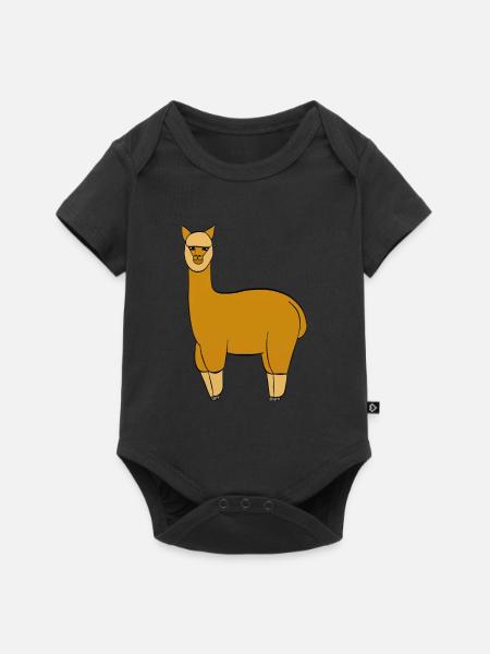 Lama - Baby Premium Kurzarmbody - Schwarz