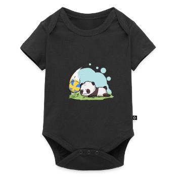 Panda Volleyball - Baby Premium Kurzarmbody - Schwarz - Vorne