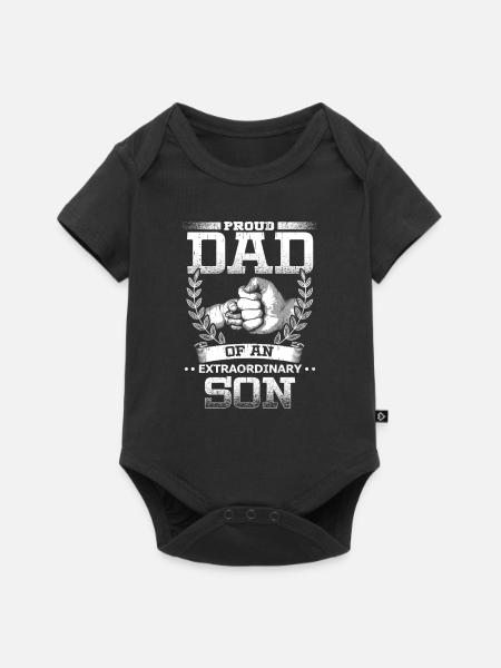 Stolzer Vater eines Sohnes - Baby Premium Kurzarmbody - Schwarz