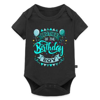 Frère du garçon d'anniversaire - Body à manches courtes Premium Bébé - noir - Devant
