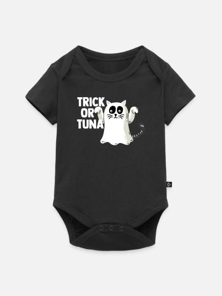 Halloween au bonbons ou au thon - Body à manches courtes Premium Bébé - noir