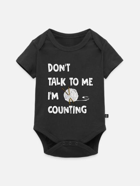 Häckeln - Lustig - Geschenkidee - Baby Premium Kurzarmbody - Schwarz