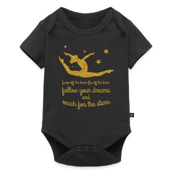 Inspirational Gymnastik Zitat Turner Fans Shirt - Baby Premium Kurzarmbody - Schwarz - Vorne