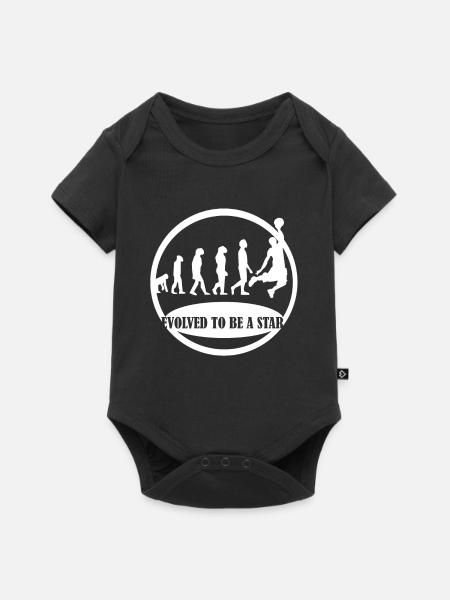 Evolution Basketballer Ball Geschenk - Baby Premium Kurzarmbody - Schwarz
