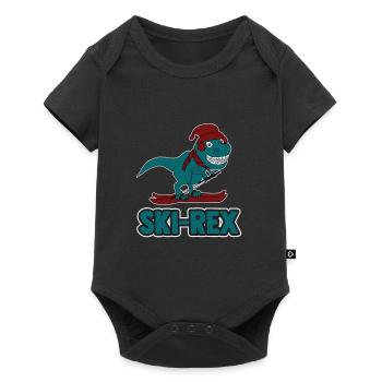 Dinosaurier - Baby Premium Kurzarmbody - Schwarz - Vorne