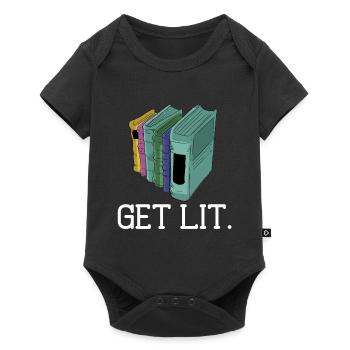 Get Lit Litrature reading Books Book Lover gift - Baby Premium short-sleeve bodysuit - black - Front