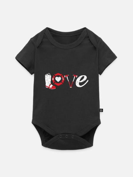 Feuerwehr Liebe Beruf - Baby Premium Kurzarmbody - Schwarz