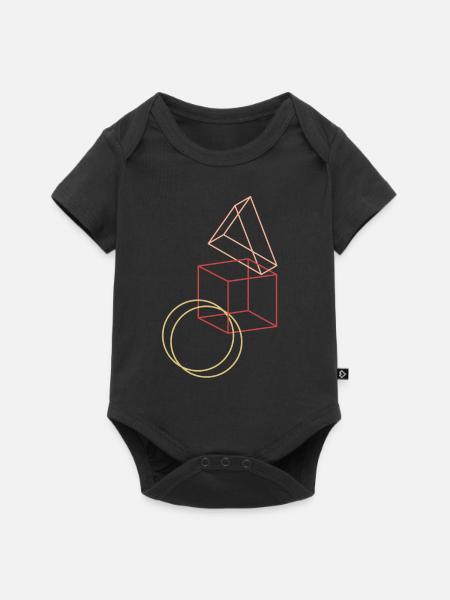 Geometrische Formen - Baby Premium Kurzarmbody - Schwarz